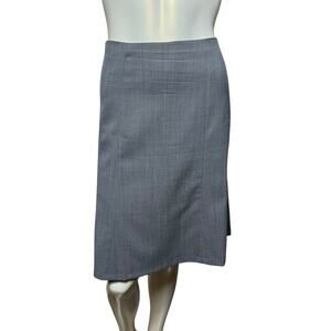 Talbots Petite Professional Grey Midi Skirt A-Line Wool Blend Office Size 16P